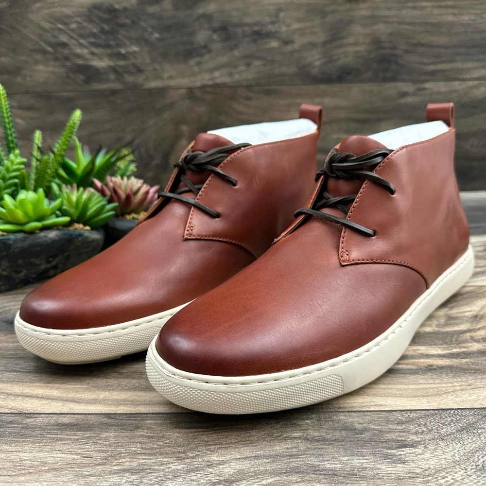 NIB FitFlop Zackery 11 44 Dark Red Chukka Ankle Boots Leather - Picture 3 of 11